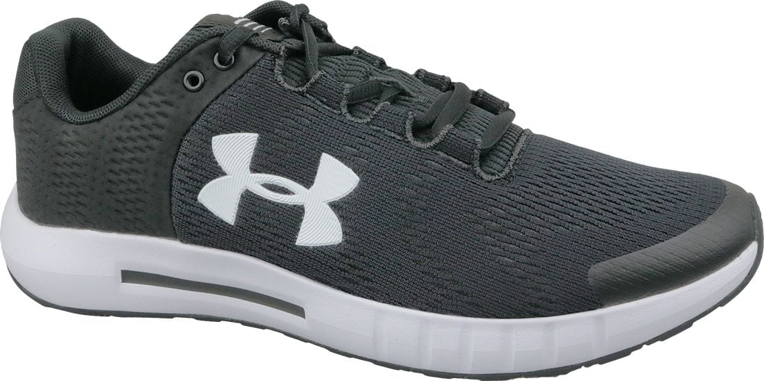 Under Armour, Pantofi din material textil, pentru alergare Micro G Pursuit, Alb, Negru, 11.5