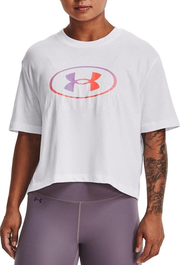 Under Armour, Tricou cu decolteu la baza gatului pentru antrenament Live Novelty, Alb, S