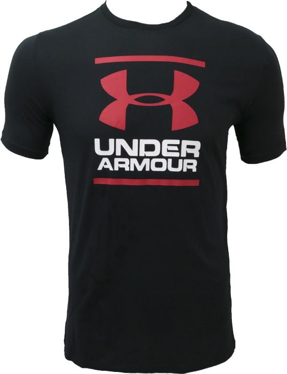 Under Armour, Tricou lejer cu imprimeu logo, pentru fitness Foundation, Negru, S