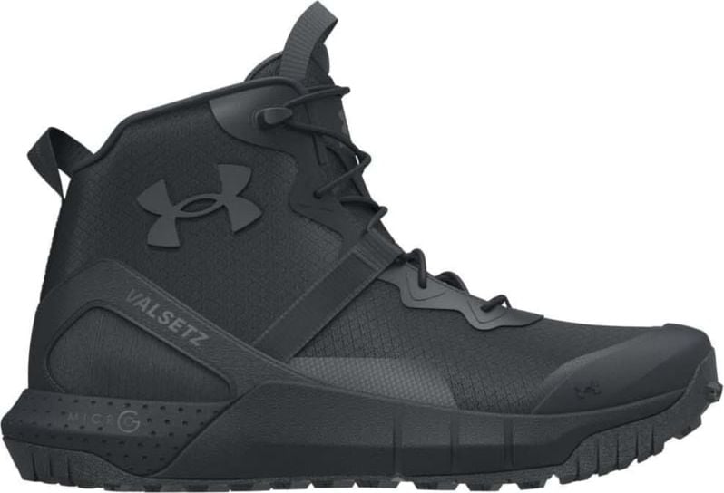 Under Armour, Ghete cu logo, pentru trekking Micro G Valsetz, Negru, 9.5