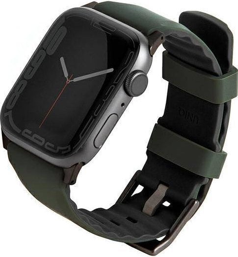 Uniq Band UNIQ Linus Apple Watch 4/5/6/7/SE/8/Ultra 44/45/49mm Airosoft Silicon verde/muschiu verde