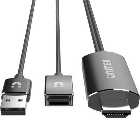 Unitek USB-A - USB-A + cablu HDMI 1 m negru (M1104)