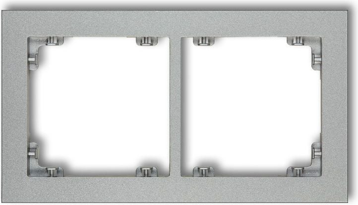 Universal dublu cadru deco metalic argintiu (7DR-2)
