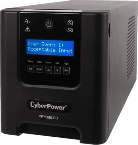 UPS Cyber Power PR750ELCD, 750 VA, 675 W, AVR, LCD Display, USB