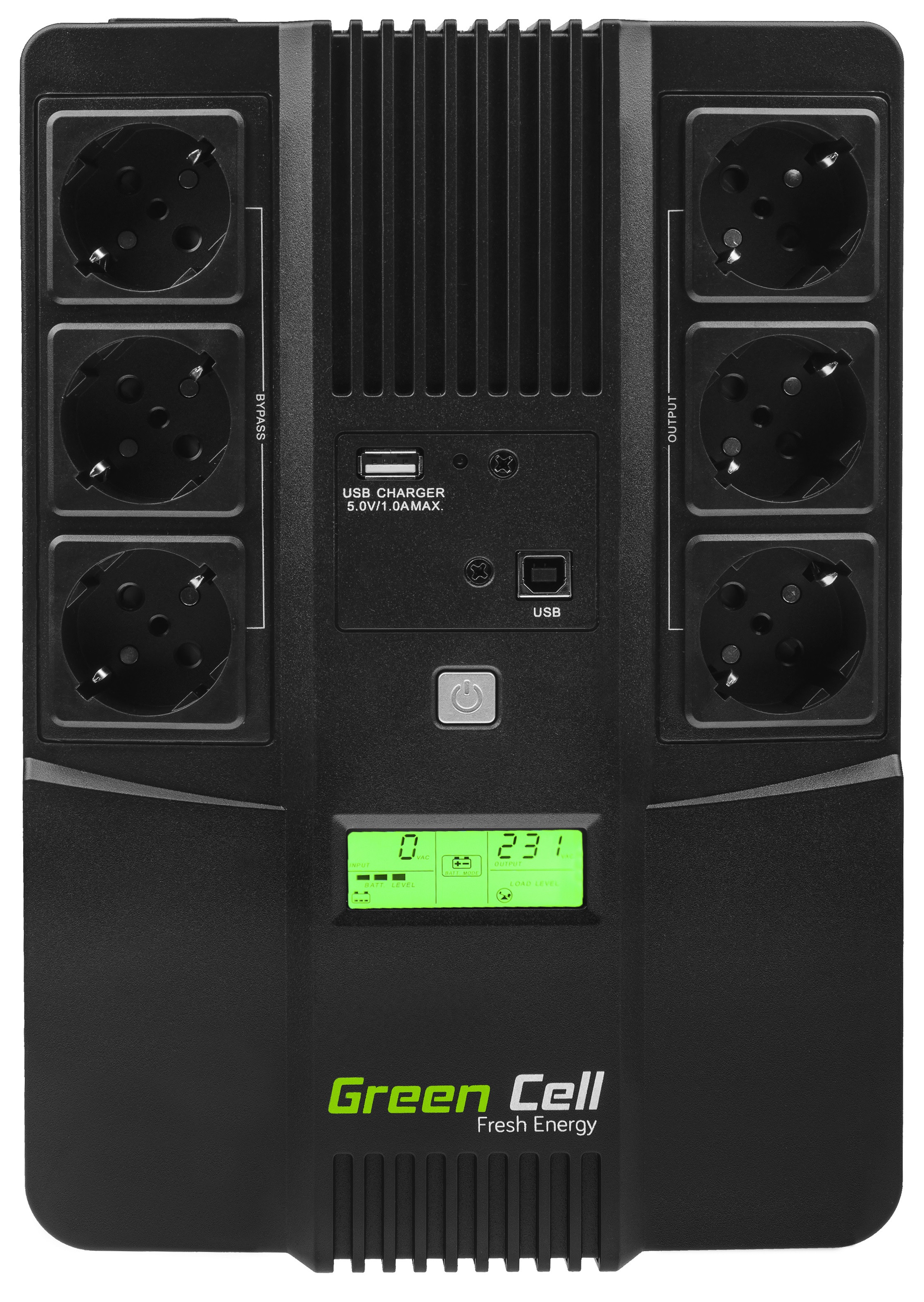 UPS Green Cell 360W 600VA AiO line-interactive USB RJ45 LCD display 6 Prize Schuko