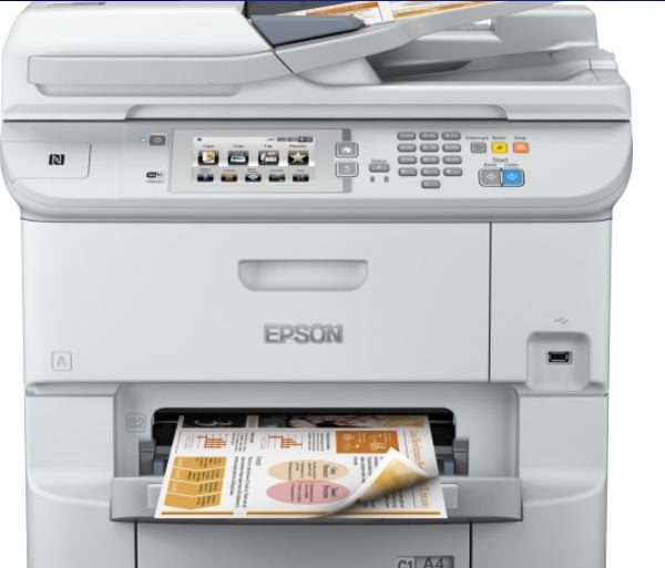 Imprimanta multifunctionala inkjet color Epson WorkForce Pro WF-6590DWF , A4 , Wireless , Alb , Fax