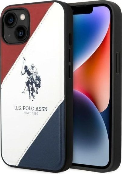 US POLO Husă US Polo pentru iPhone 14 6.1` alb/alb Tricolor Embossat