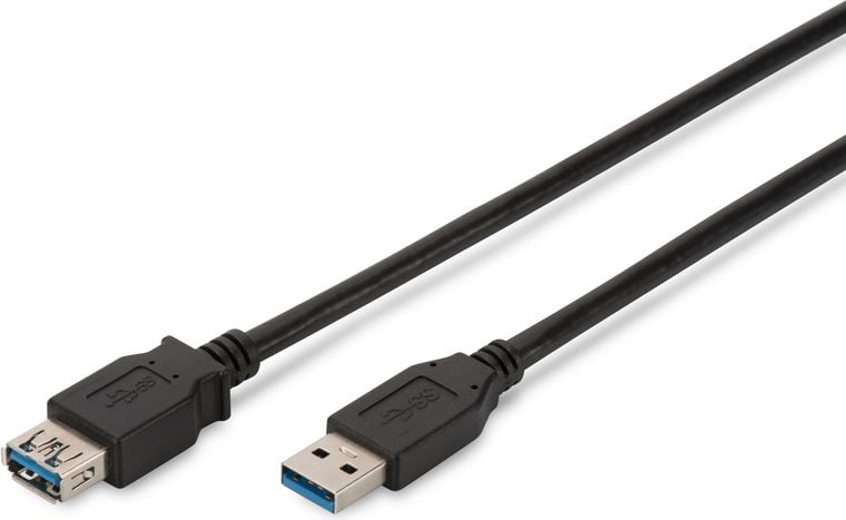 USB A - USB A 1.8m negru (AK-300203-018-S)