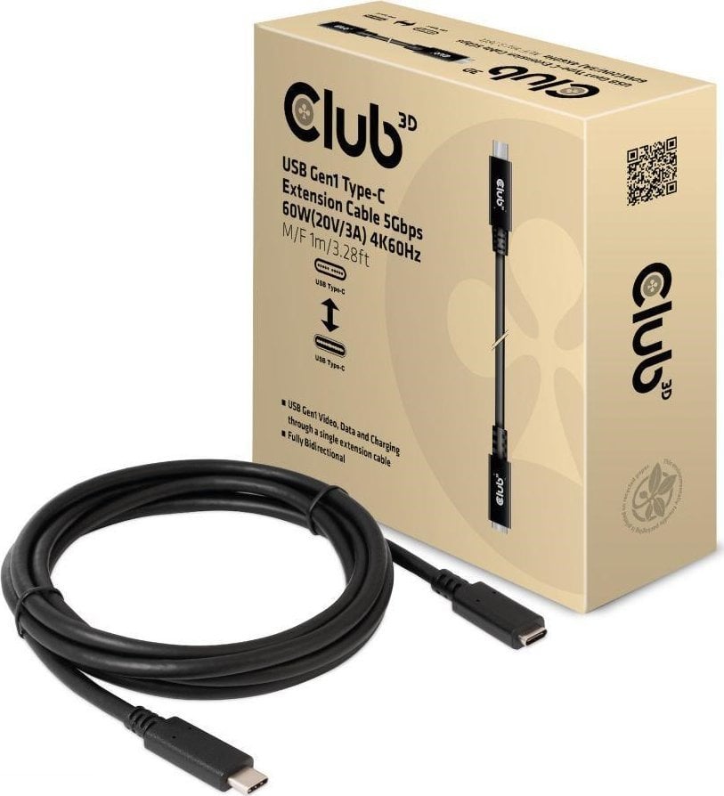 USB Club 3D USB-C - cablu USB-C 1 m negru (500711)