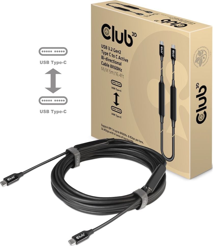 USB Club 3D USB-C - cablu USB-C 5 m negru (CAC-1535)