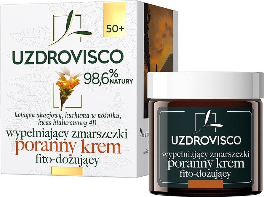 Uzdrowisco UZDROVISCO Crema fito-dozatoare de dimineata pentru umplerea ridurilor cu curcuma 50ml