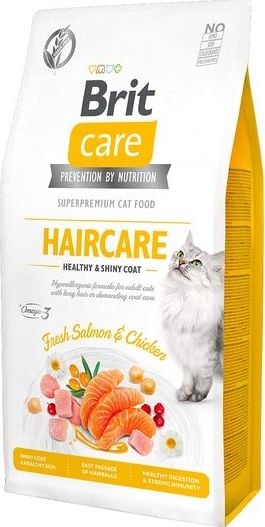 Hrana uscata pentru pisici Brit Care Cat Grain Free Haircare Healthy and Shiny Coat, 7 kg