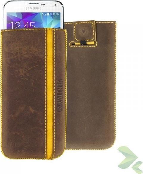 Valenta Valenta Pocket Stripe Vintage - Husa Slide din piele Samsung Galaxy S5, Sony Xperia ZI Altele (Maro)