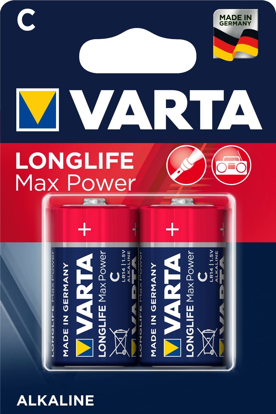 Baterie Varta Longlife Max Power C / R14 7800mAh 2 buc.