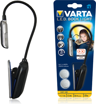 Gadget-uri - Lampa de citit Varta 16618, LED Book Light, 2xCR2032