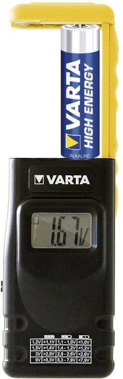 Tester baterie Varta D / R20 C / R14 9V bloc AA / R6 AAA / R03