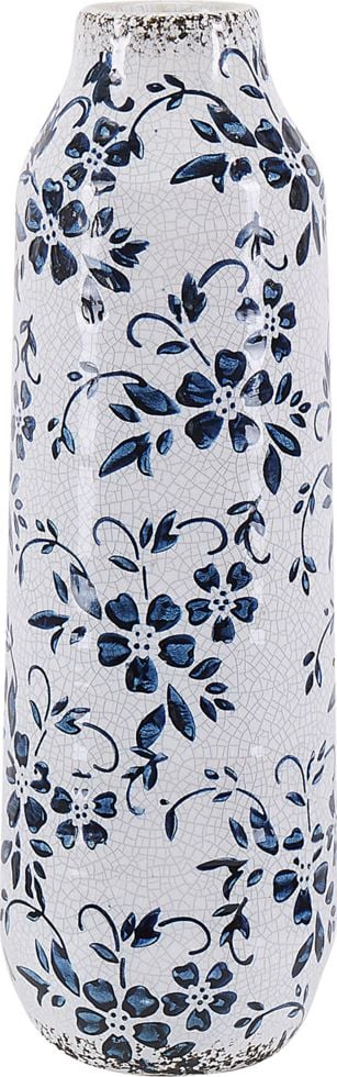 Vaza cu flori Shumee 30 cm alb cu MULAI albastru