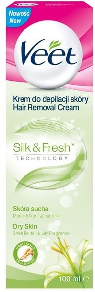 Veet Krem do depilacji skóry Silk &amp; Fresh - skóra sucha 100ml