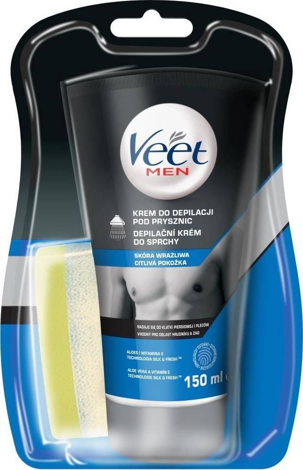Veet VEET_SET Crema depilatoare pentru barbati pentru dus piele sensibila 150ml + burete