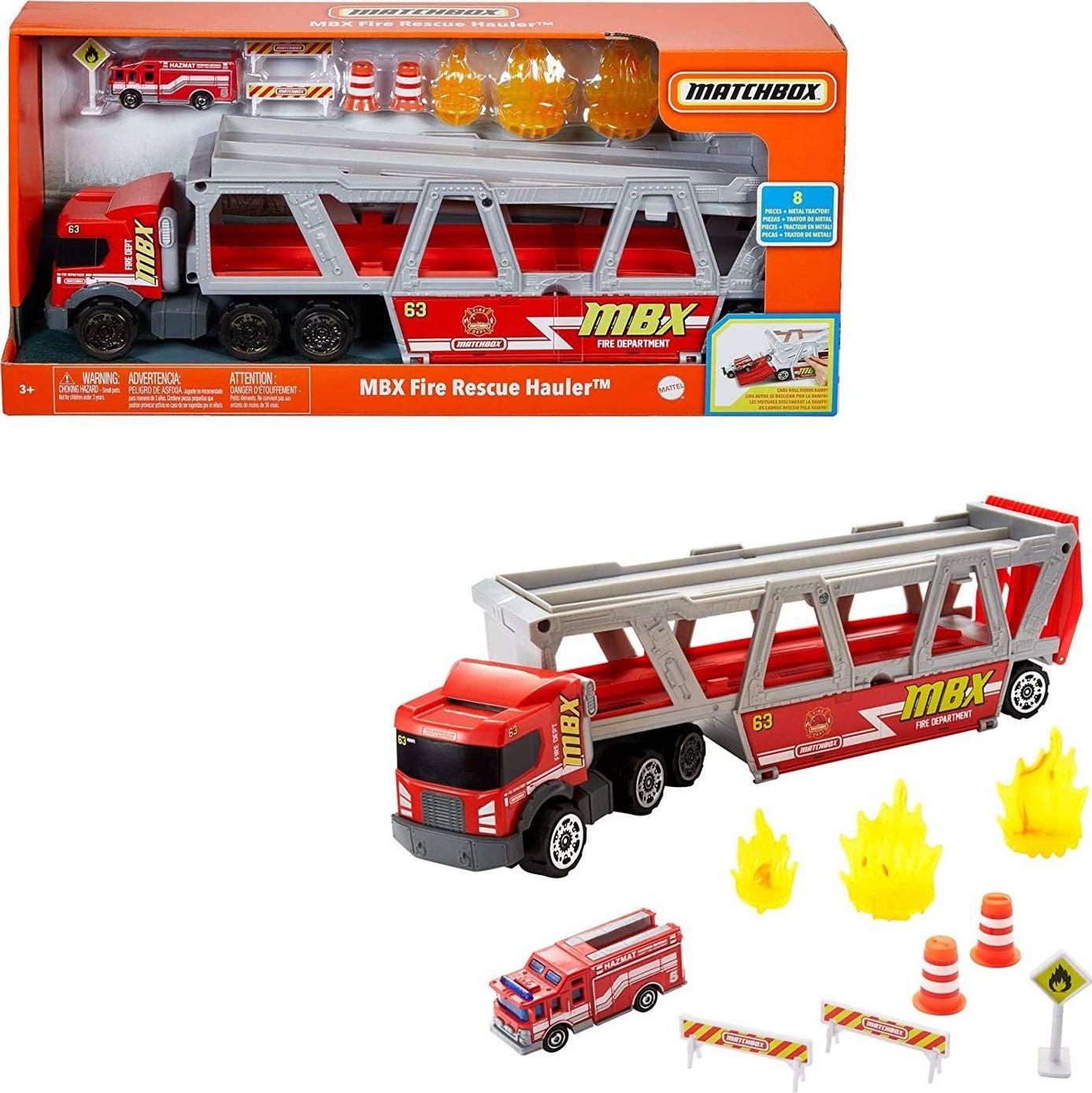 Vehicul Mattel Matchbox Transporter Camion de pompieri
