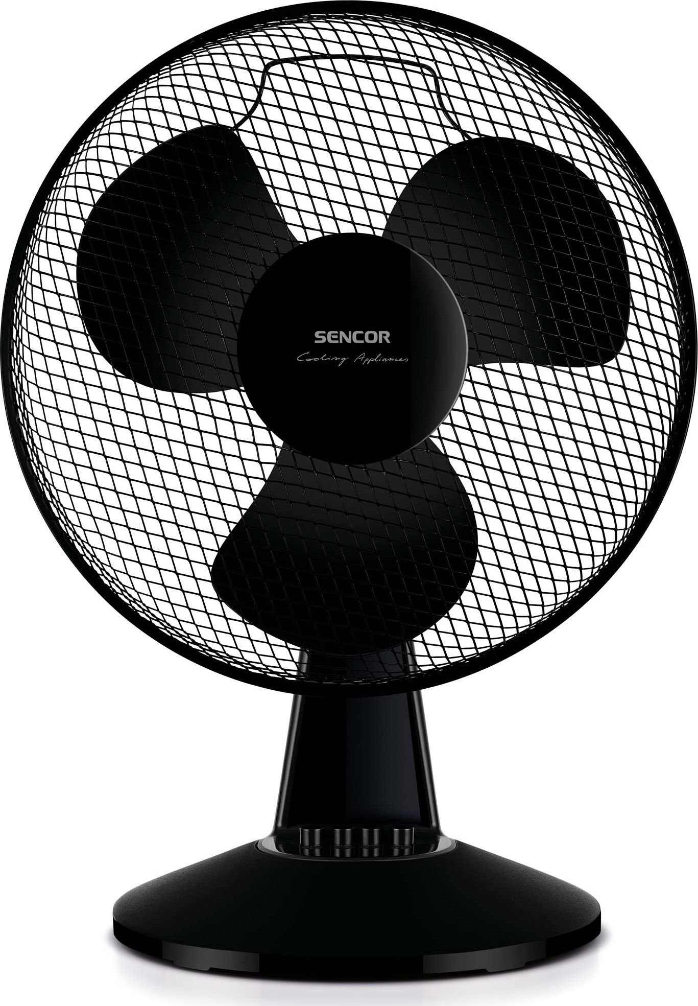 Ventilator de birou Sencor SFE 4021BK, rotire orizontala automata 90&deg;, 3 viteze, putere 40 W, negru