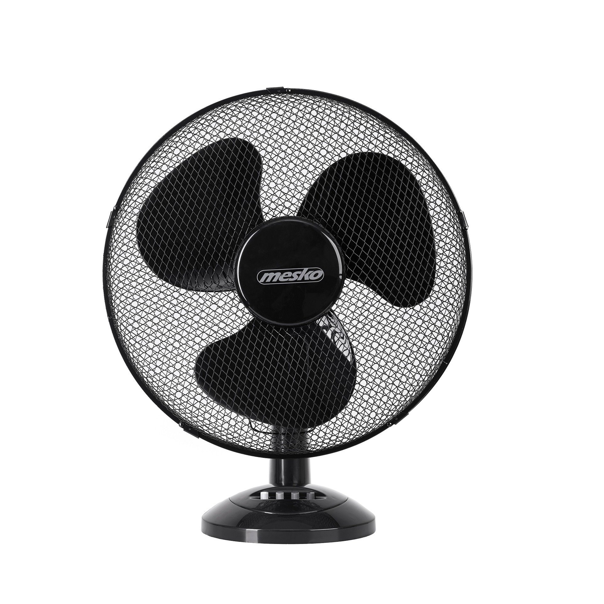 Ventilator de masa Mesko MS 7308, diametru 23 cm, 2 viteze, 45W, rotire 90 grade, Negru