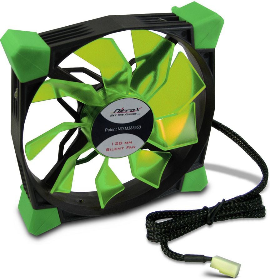 Ventilator Inter-Tech CobaNitrox Xtended N-120-GR, 120mm, Green LED
