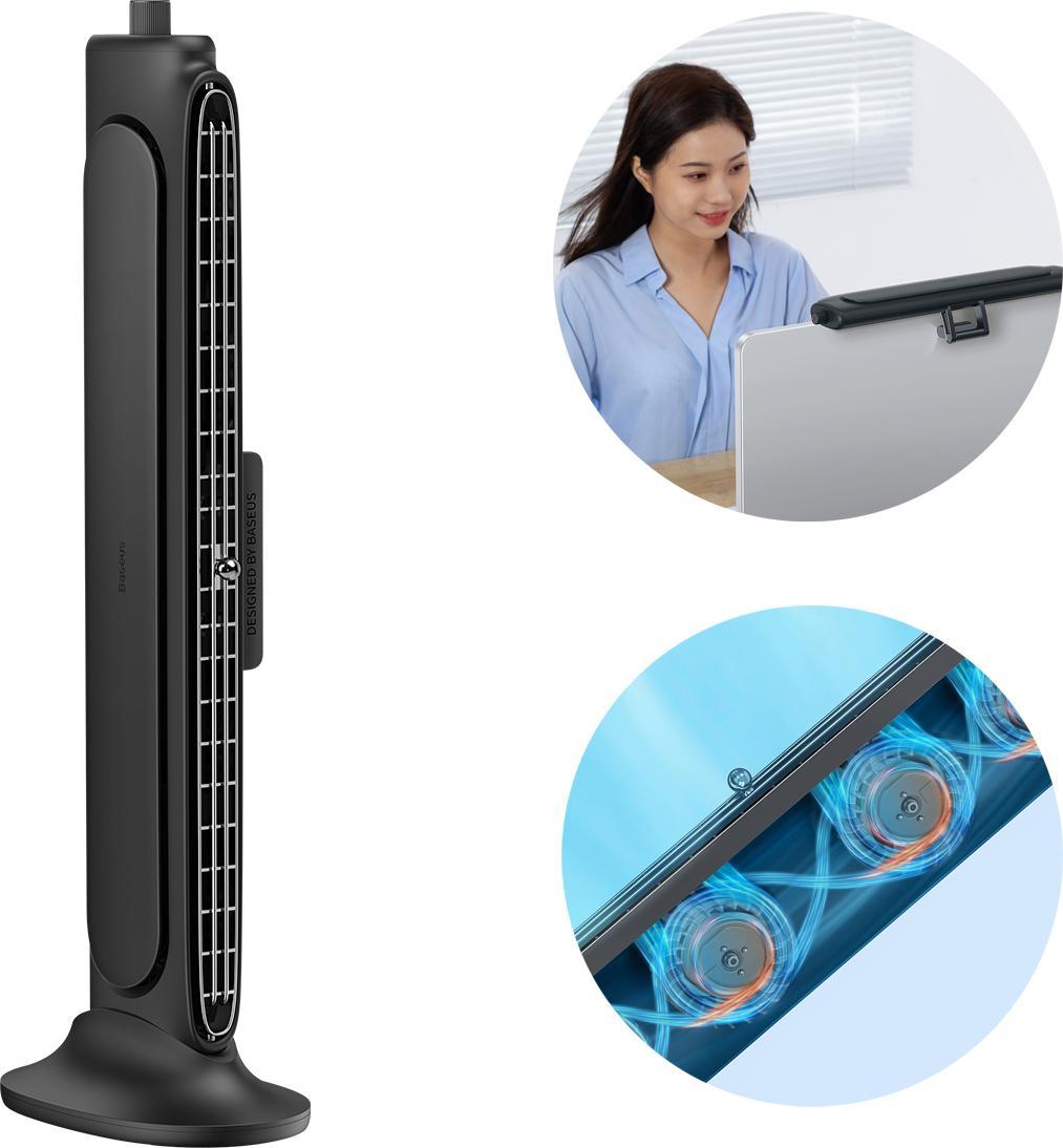 Ventilator USB Baseus Ventilator Baseus cu suport pentru monitor negru (ACQS000001)