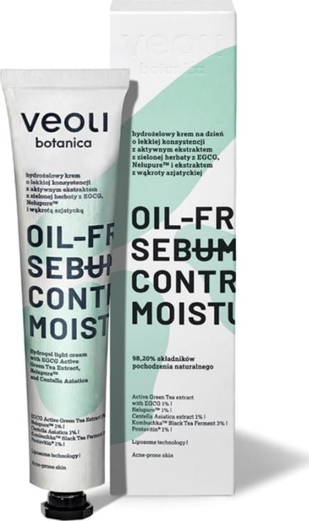 Veoli Botanica VEOLI BOTANICA_Oil-Free Sebum Control Moisturizer hydrożelowy krem łagodzący niedokoskonałości i normalizujący wydzielanie sebum na dzień 50ml