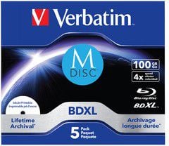 Medii de stocare si suporturi - Set blancuri M-DISC BD-R Verbatim, 100GB, 4X, 5 buc, 43834