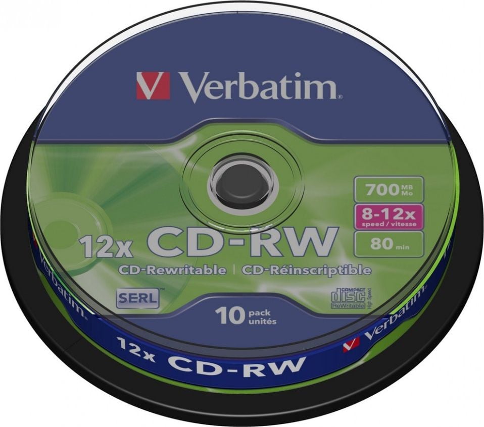 Verbatim CD-RW 700MB 12x10 buc (43480)