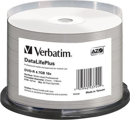 Verbatim DVD-R 4.7GB 16x Printable 50p Cb + DI Azo No ID