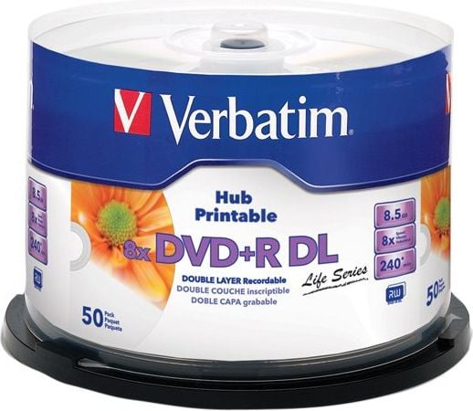 Medii de stocare si suporturi - Medii de stocare verbatim DVD + R 8.5GB 8X Double Layer Cake 50 buc (97693)