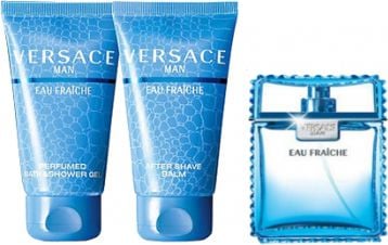 Versace Man Eau Fraiche Zestaw dla mężczyzn EDT 5ml + Żel pod prysznic 25ml + Balsam po goleniu 25ml