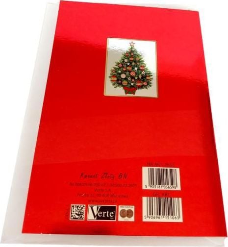 Verte PROMO Card de aur Crăciun (Brad, Moș Crăciun pe fundal) p5 Verte Preț pentru 1 bucată