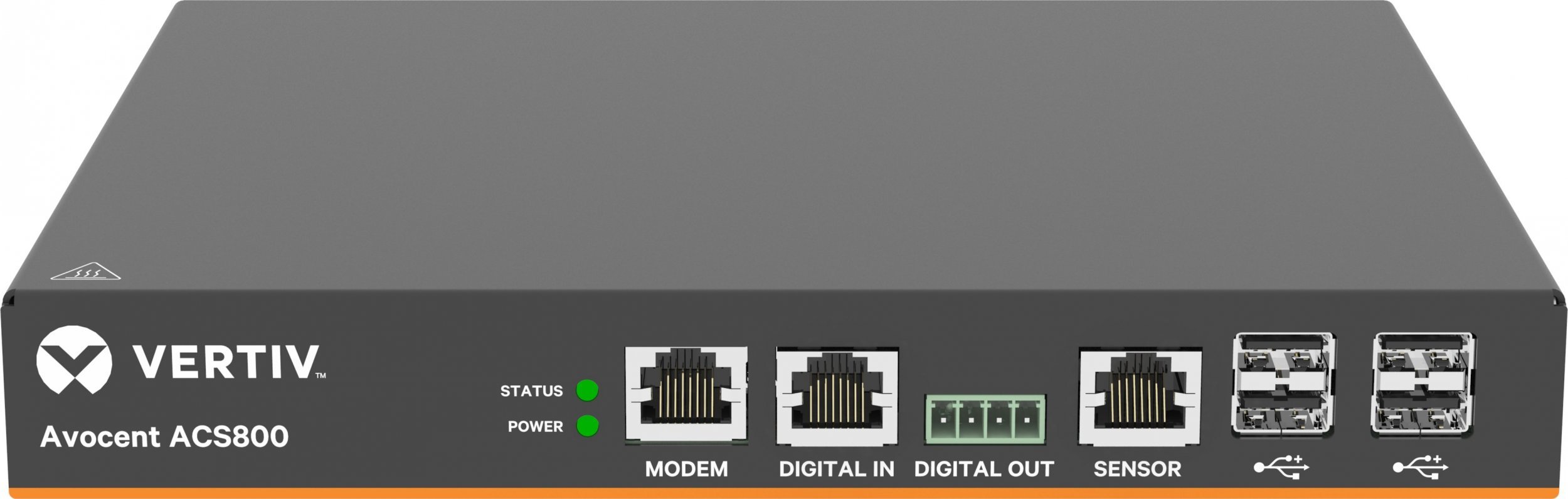 Consolă serială Vertiv ACS800 cu 4 porturi cu modem analogic, carădă de alimentare externă AC/DC - Cablu jumper: mufa C14 la conectorul C13