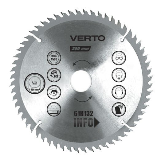 Ferăstrău circular Verto 200x30mm 60Z 61H132