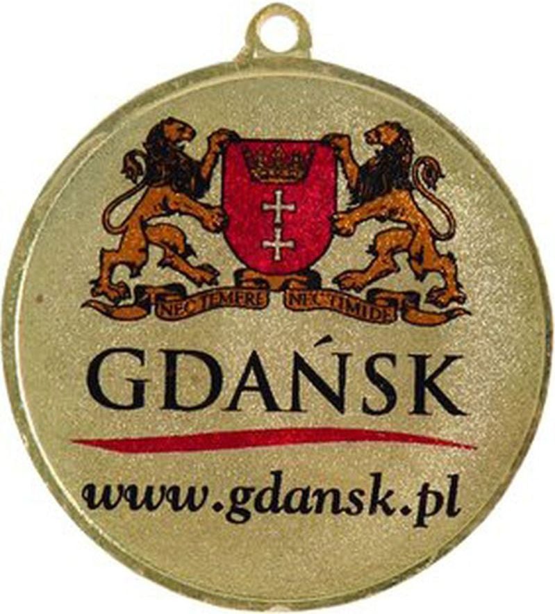 Medalie de aur cu un loc pe emblema de 25 mm - medalie de oțel cu LuxorJet de imprimare color