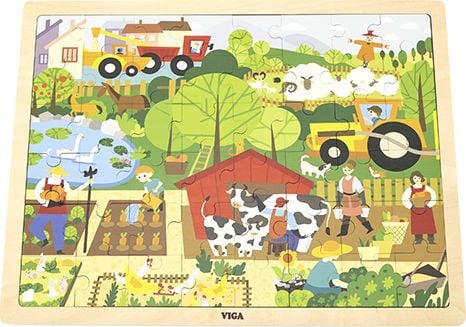 Viga Viga 44587 Puzzle pe un bloc 48 de elemente - cunoașterea grădinii zoologice