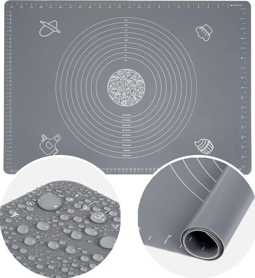 Vilde Tabla de patiserie din silicon pentru intinderea aluatului, covor de copt 65x45 cm gri