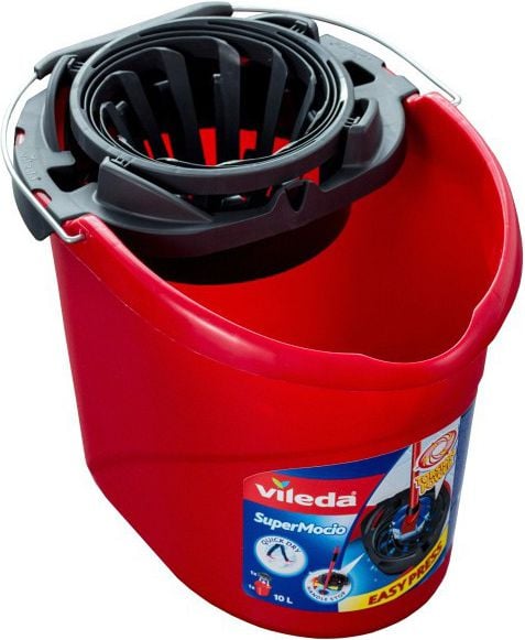 Galeata cu storcator Vileda Power Press, 10 l, Rosu