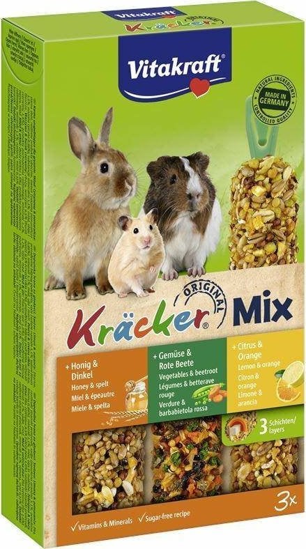 Vitakraft Vitakraft Kracker Flasks Rodent Trio-Mix Citrice & Miere & Legume 3 buc.