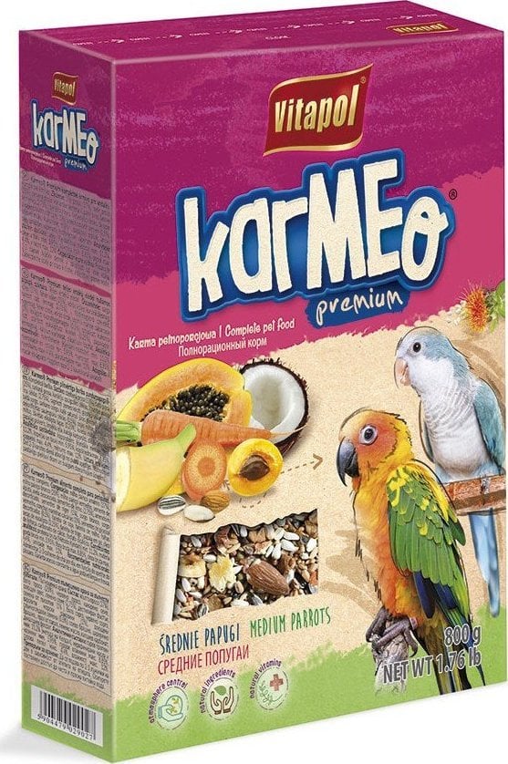 Hrana completa Vitapol Karmeo Premium pentru papagali de talie medie 800g