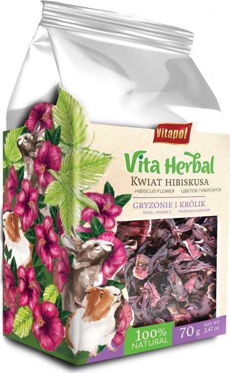 Vitapol Vita Herbal pentru rozatoare si iepuri, floare de hibiscus, 70g