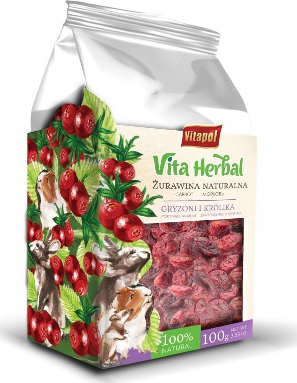 Vitapol Vita Herbal pentru rozatoare si iepuri, merisor natural, 30g
