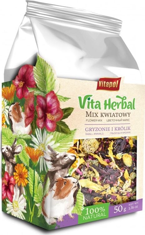 Vitapol Vita Herbal pentru rozătoare și iepuri, amestec de flori, 50g