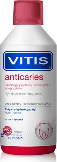Apa de gura Vitis Pharma LICHID VITIS ANTICARIES 500ML,elimina hipersensibilitatea, previne apariția cariilor