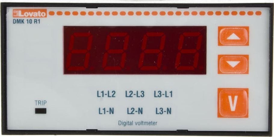 Voltmetru cu panou digital trifazat Lovato Electric 15-660V AC IP54 DMK10R1