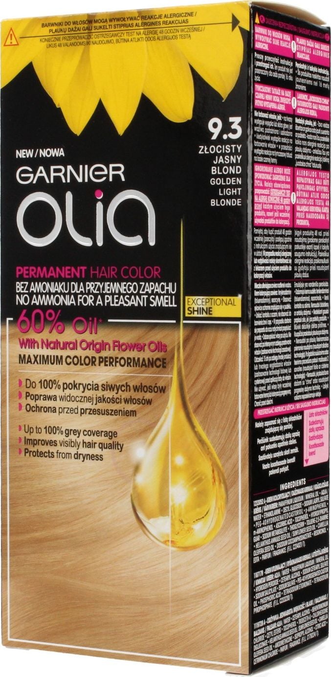 Vopsea de par Garnier Olia, 9.3 Blond deschis/Auriu