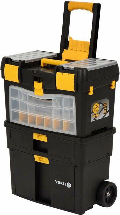 Carucior de scule Vorel 78734, cu organizator detasabil, Negru/Galben